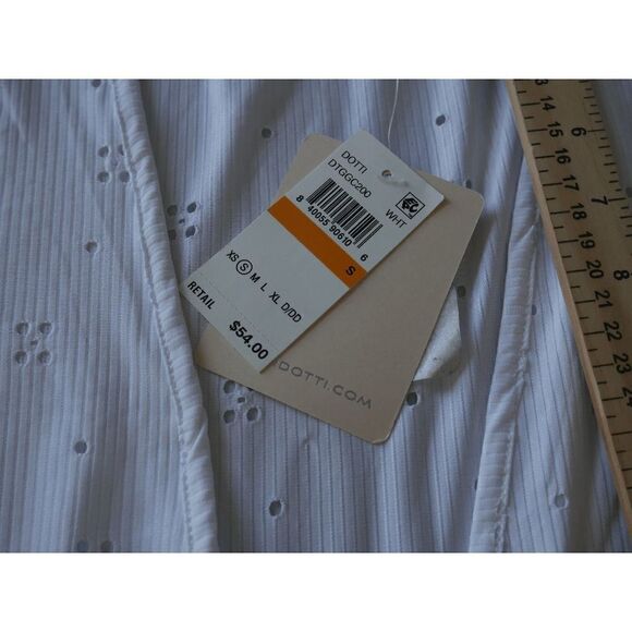 DOTTI Gypsy Gem Crochet Tunic Cover-Up White S #1719-B6 - Picture 8 of 9